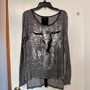 Women’s Tunic / Light Sweater, Size Large, Distressed Black